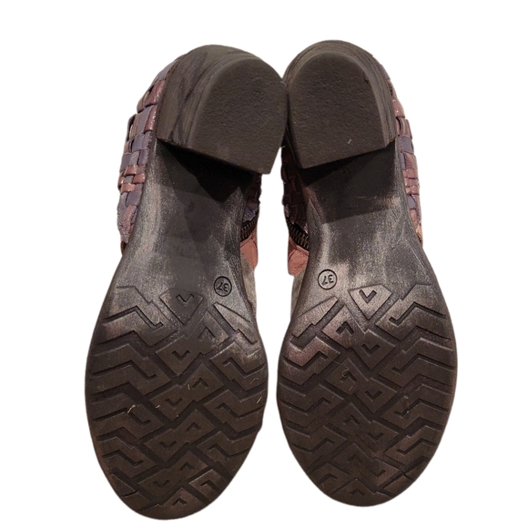 Papucei leather pink and gray heel gladiator sandal - Picture 6 of 8